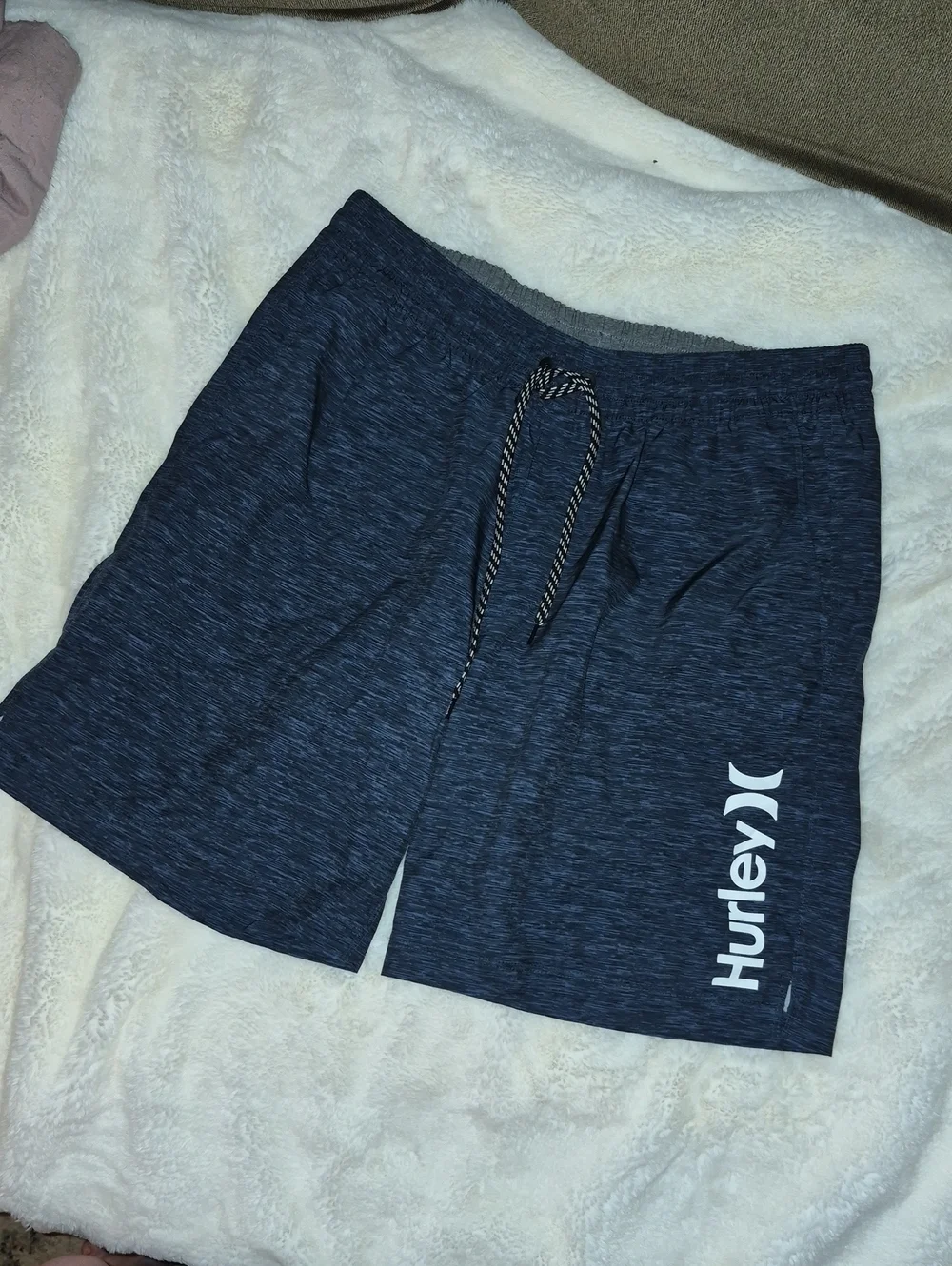 Hurley Dark Navy Heather Athletic Drawstring Shorts